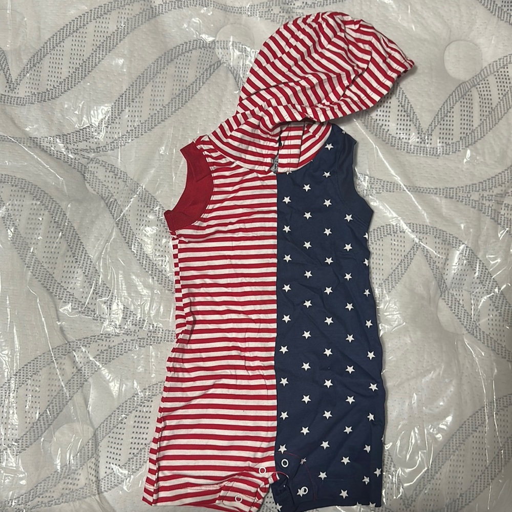 American Flag Hoodie Onesie